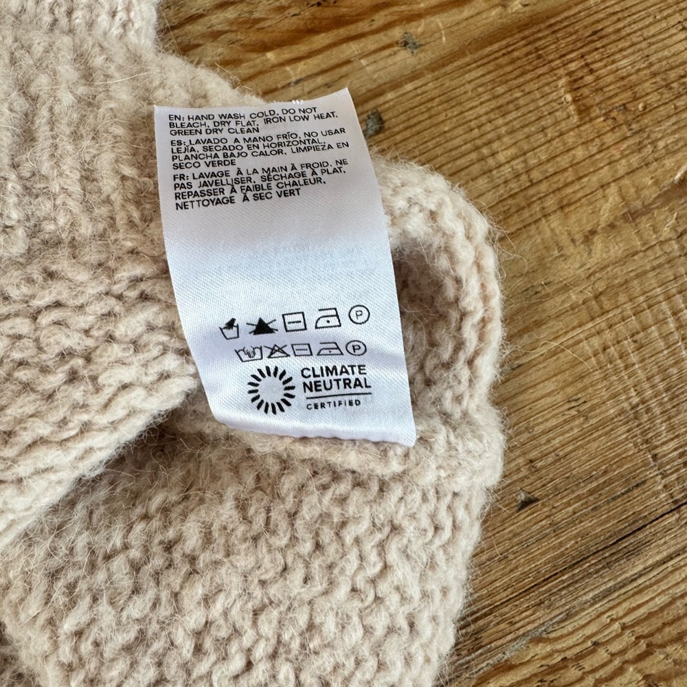 Reformation Cici Oversized Crew Sweater Natural - Size S - Picture 14 of 15